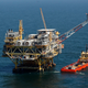 An oil rig in the Gulf of Mexico.